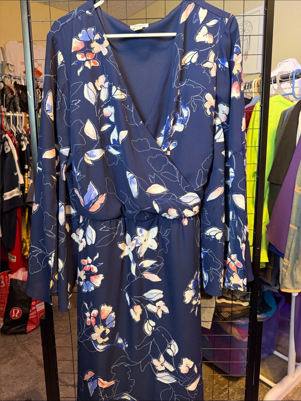 Westport Navy Floral Midi Dress